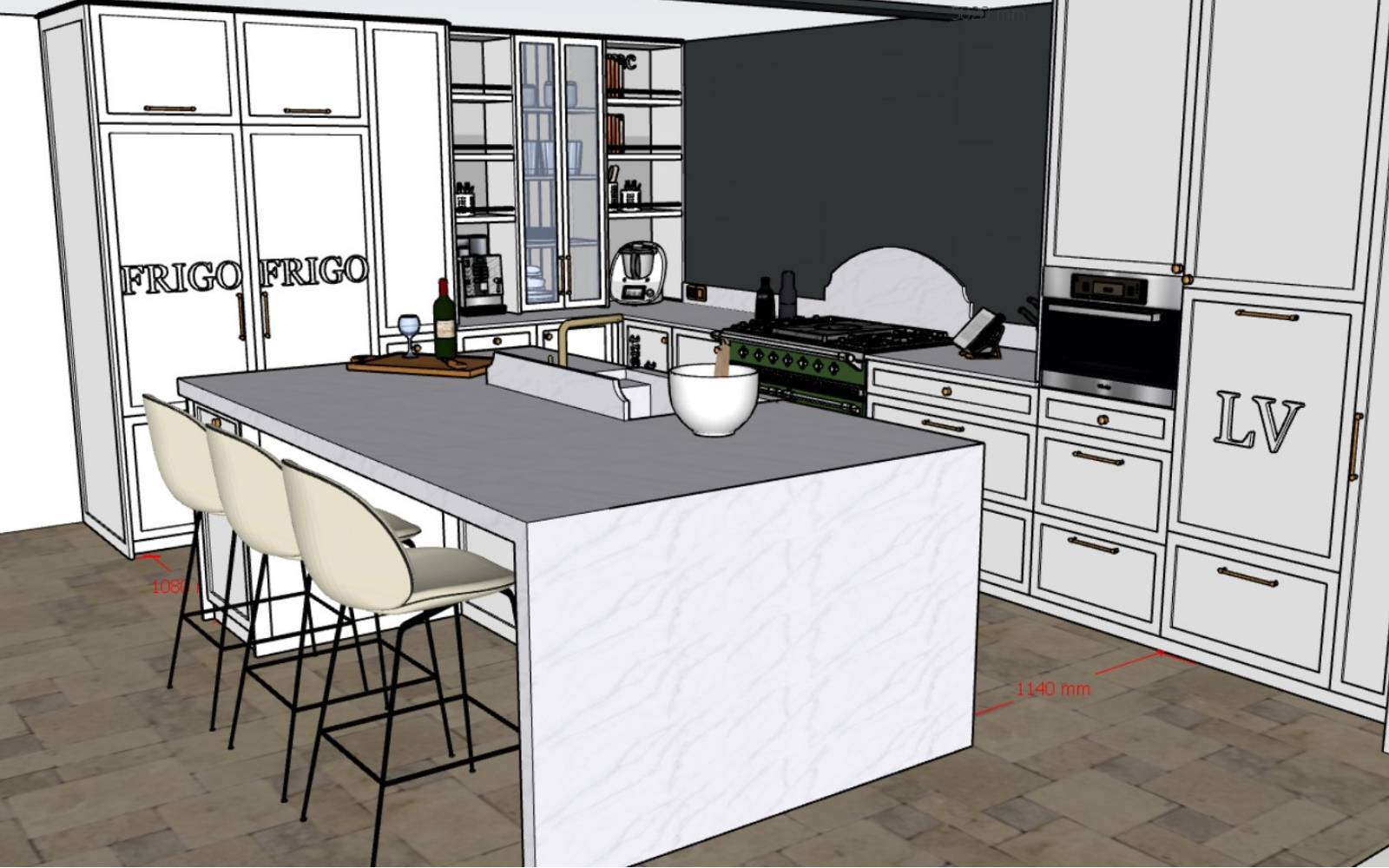 Cuisine style campagne avec meubles en bois à Bourg-en-Bresse 01 Ain