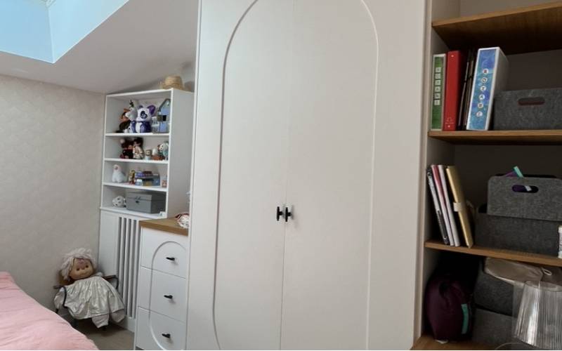 Dressing bibliothèque sur mesure en bois laqué à Lyon